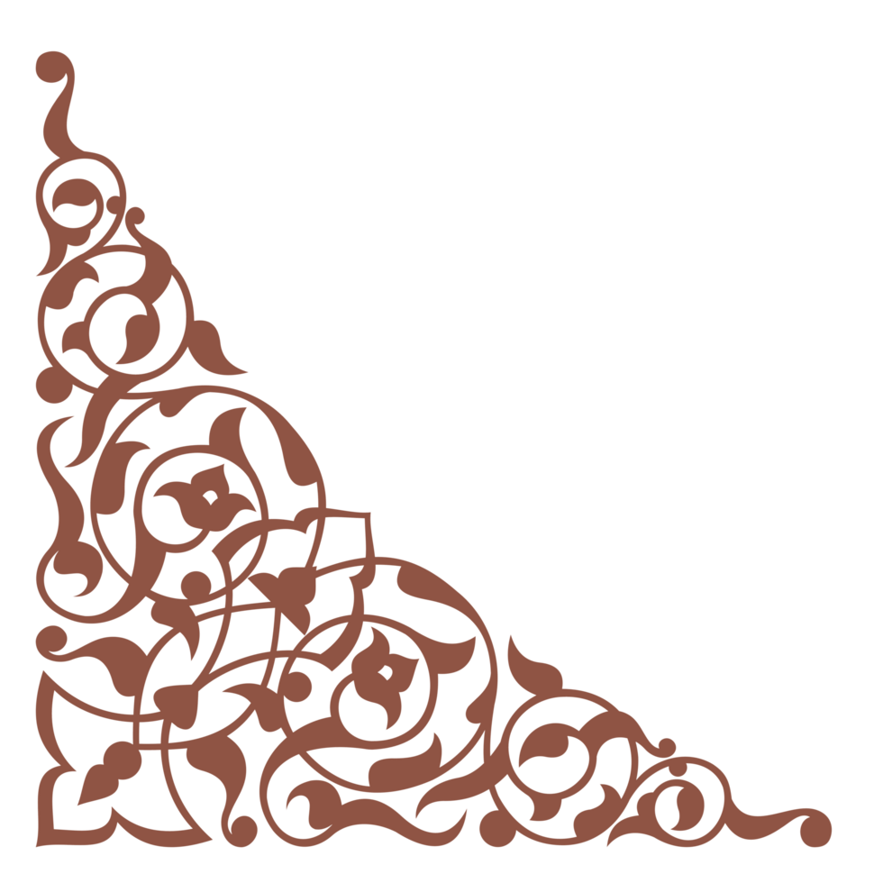 Islamic frame border on corner of Arabic ornament frame. Suitable for use as frame borders, calligraphy, certificates, etc png