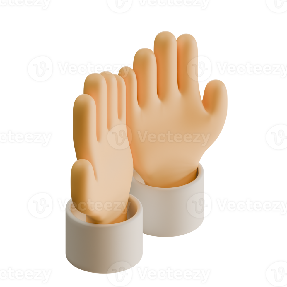 Pray Hand 3D Render Design Element Isometric View png