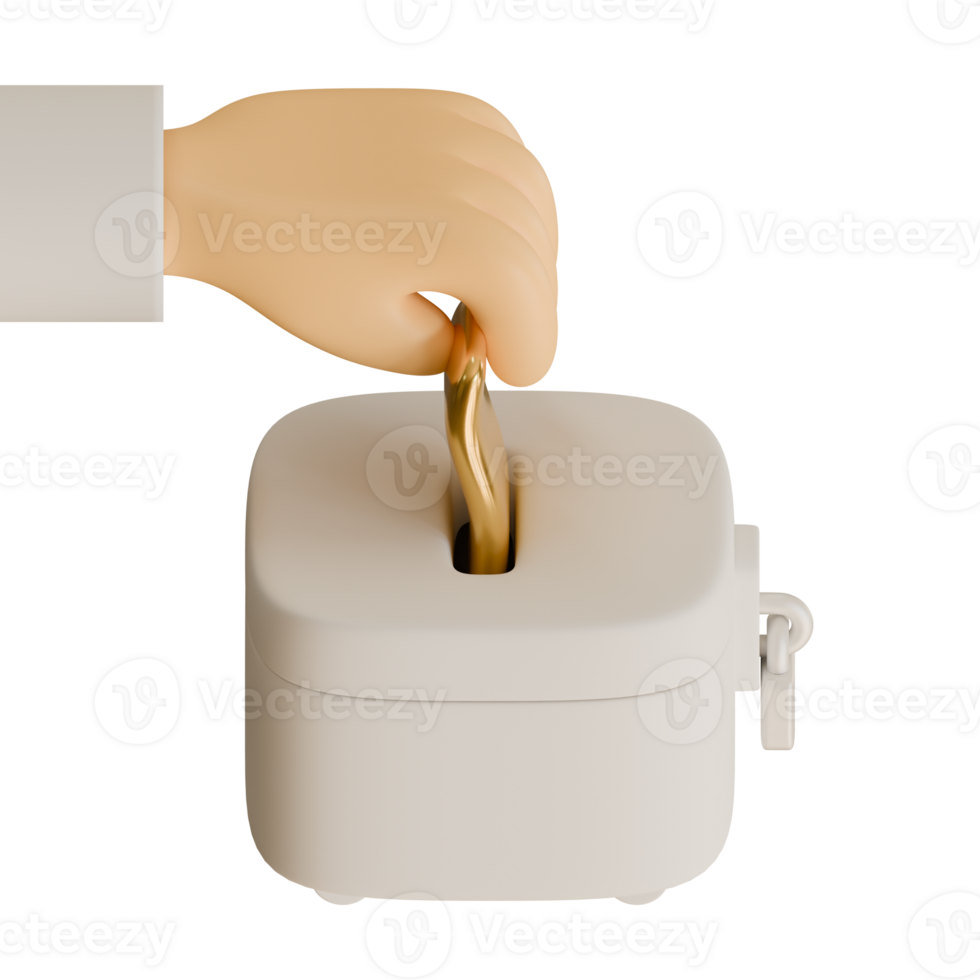 Zakat 3D Render Design Element Top View png