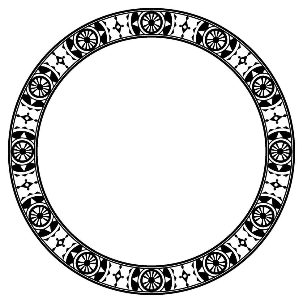 Arabic Art Inspired Circular Border and Frame for Mosque and Home Decoration. vector