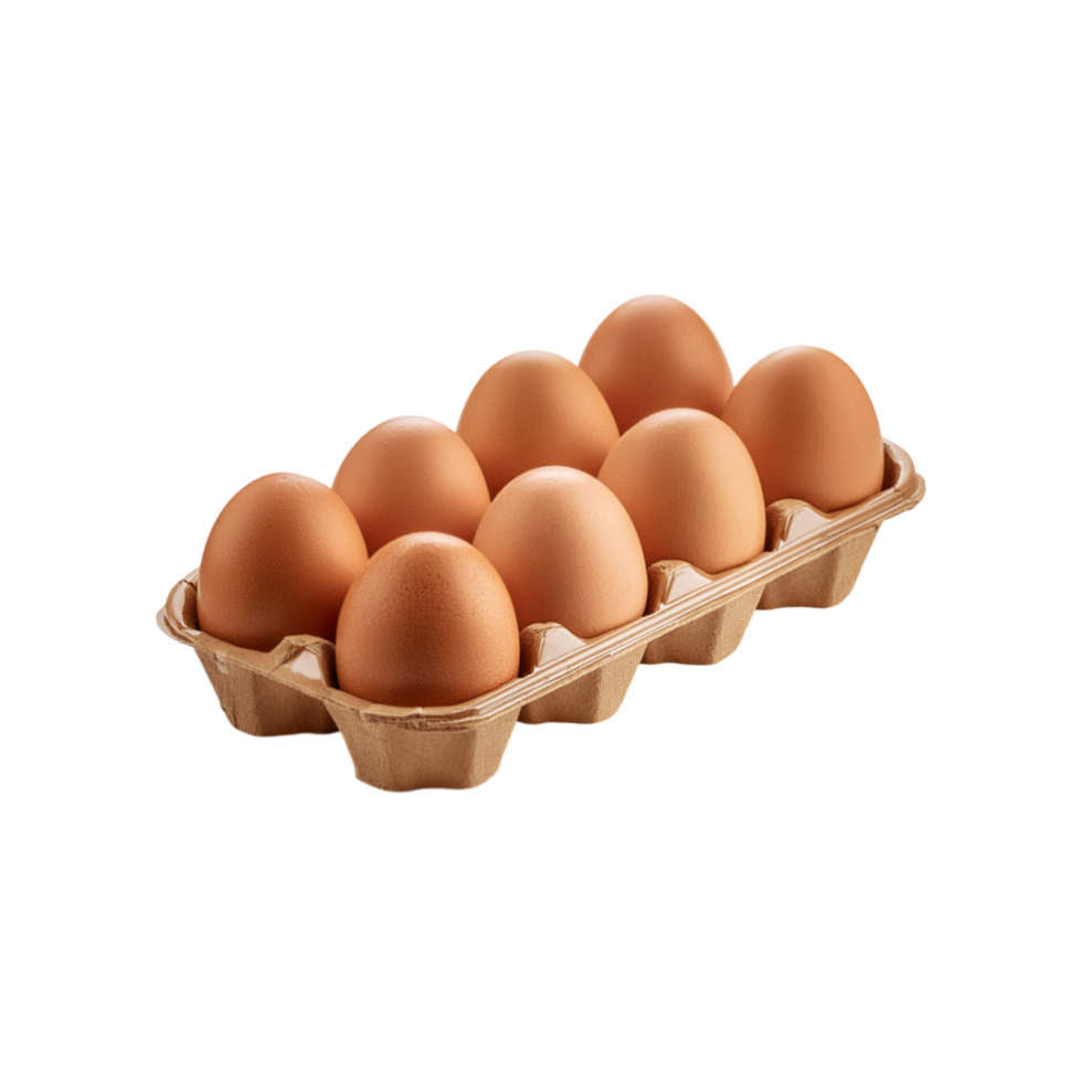 Hen fresh egg tray on transparent background png