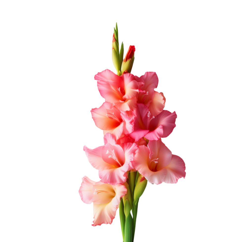 Beautiful pink gladiolus flower on transparent background png