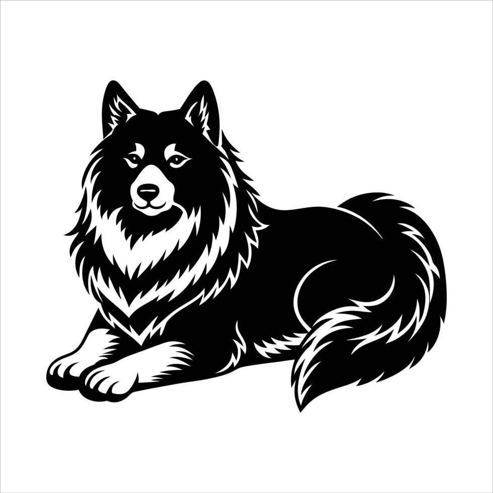 Samoyed Dog Lying Down vector