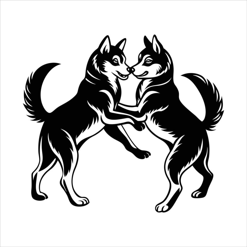Alaskan Klee Kai Playfull vector