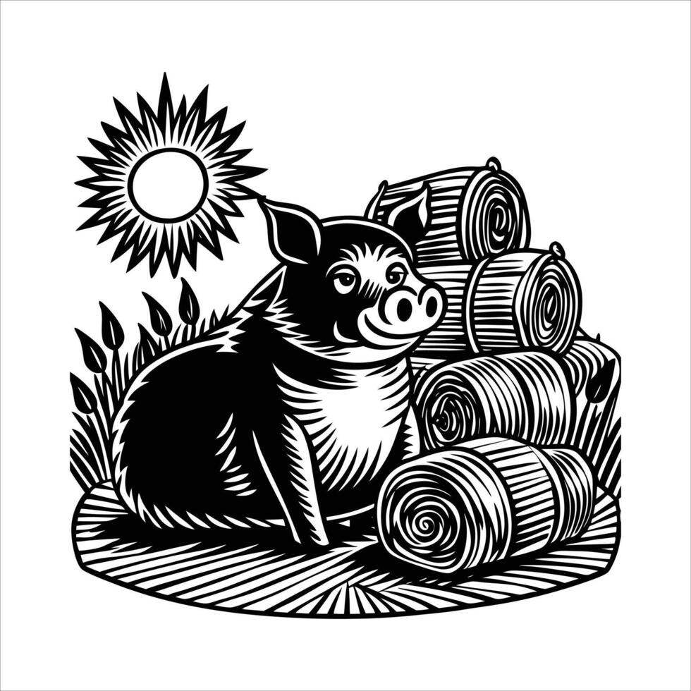 Pig Sitting Pictures, Images vector