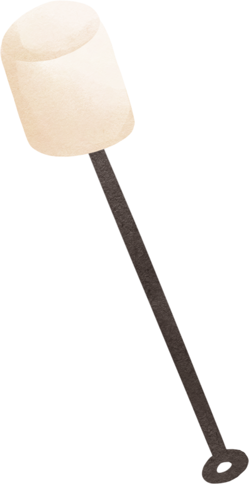 a marshmallow on a stick with a black handle png