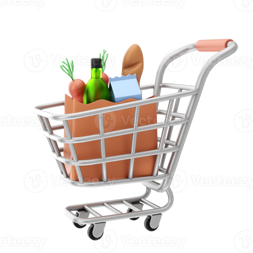 Groceries Shopping 3D Icon png