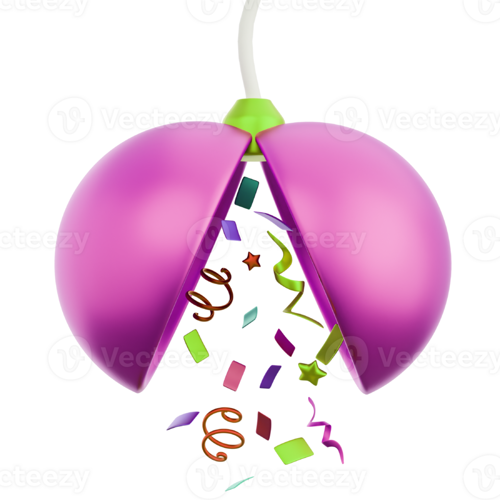 3D Confetti Ball Illustration png
