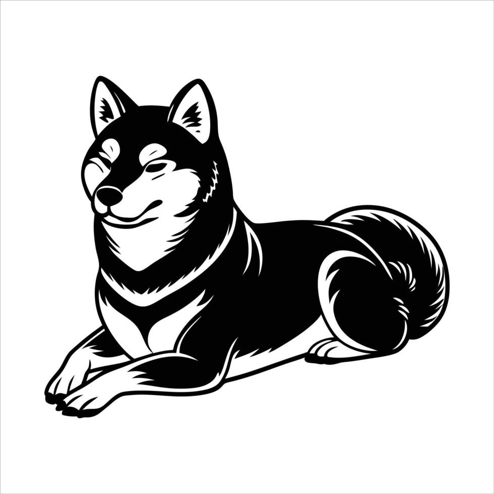 Cute Shiba Inu Dog Resting vector