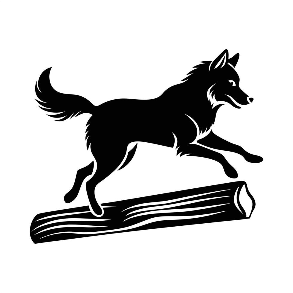 Cute Alaskan Klee Kai Jumping vector