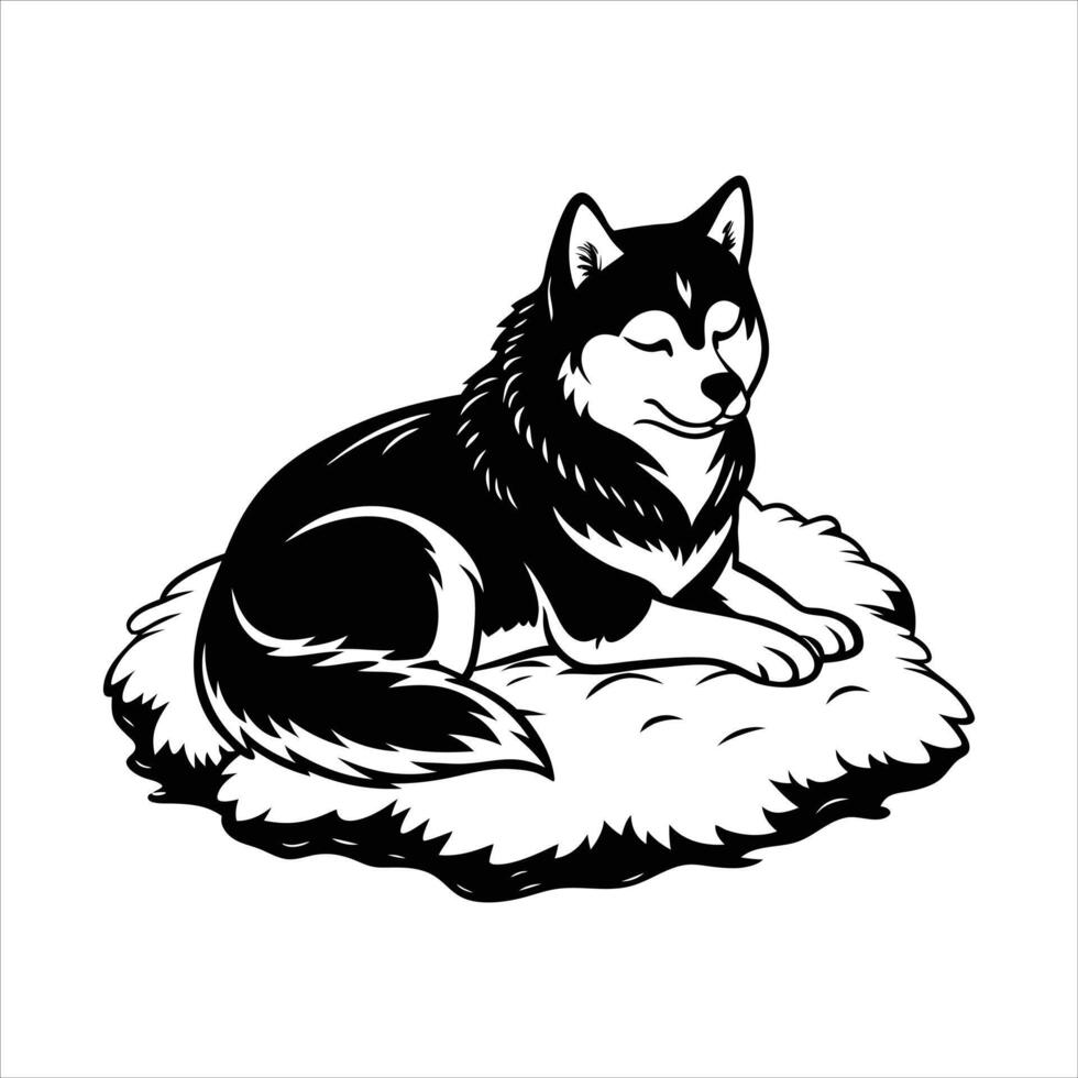 Alaskan Malamute Resting vector