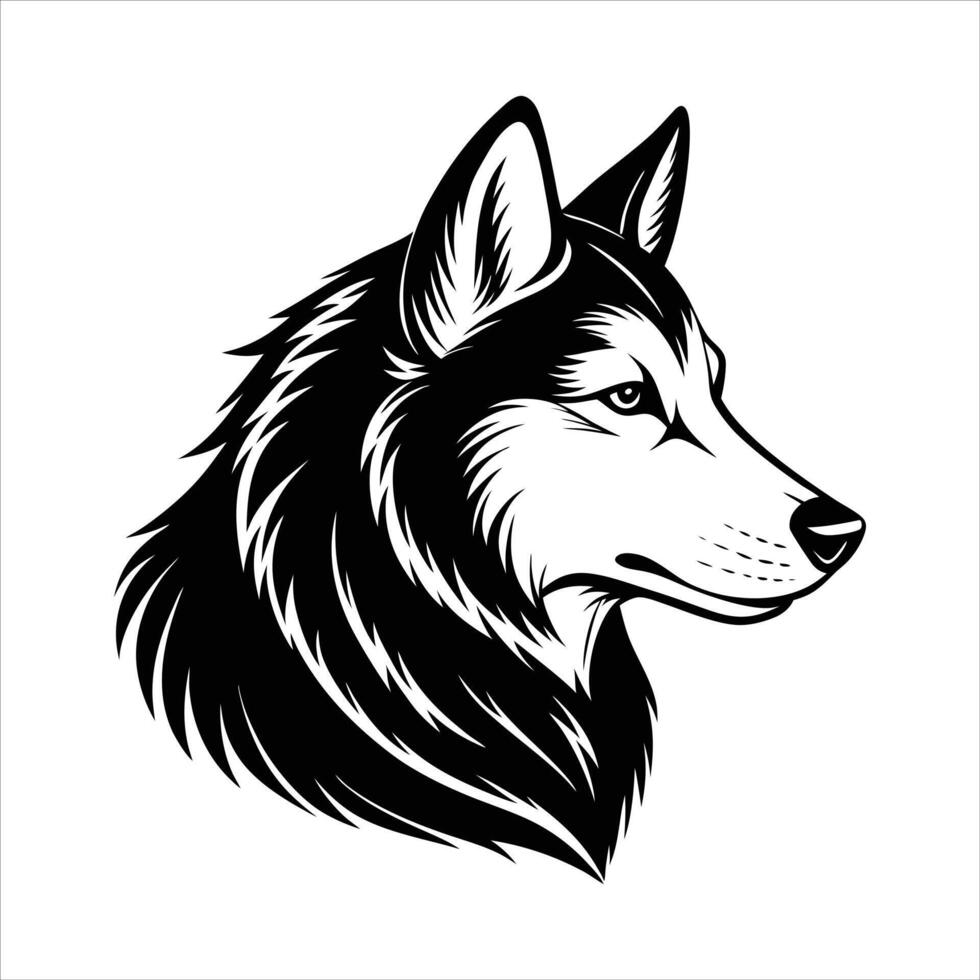 Siberian Husky Lying Profile vector