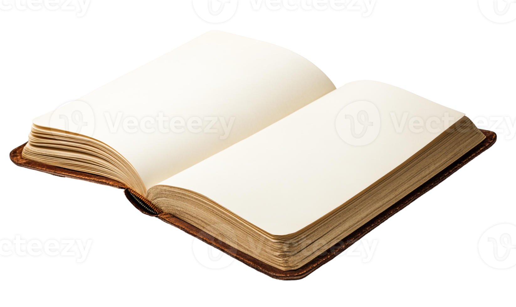 A Minimal Open Notebook with White Sheets png