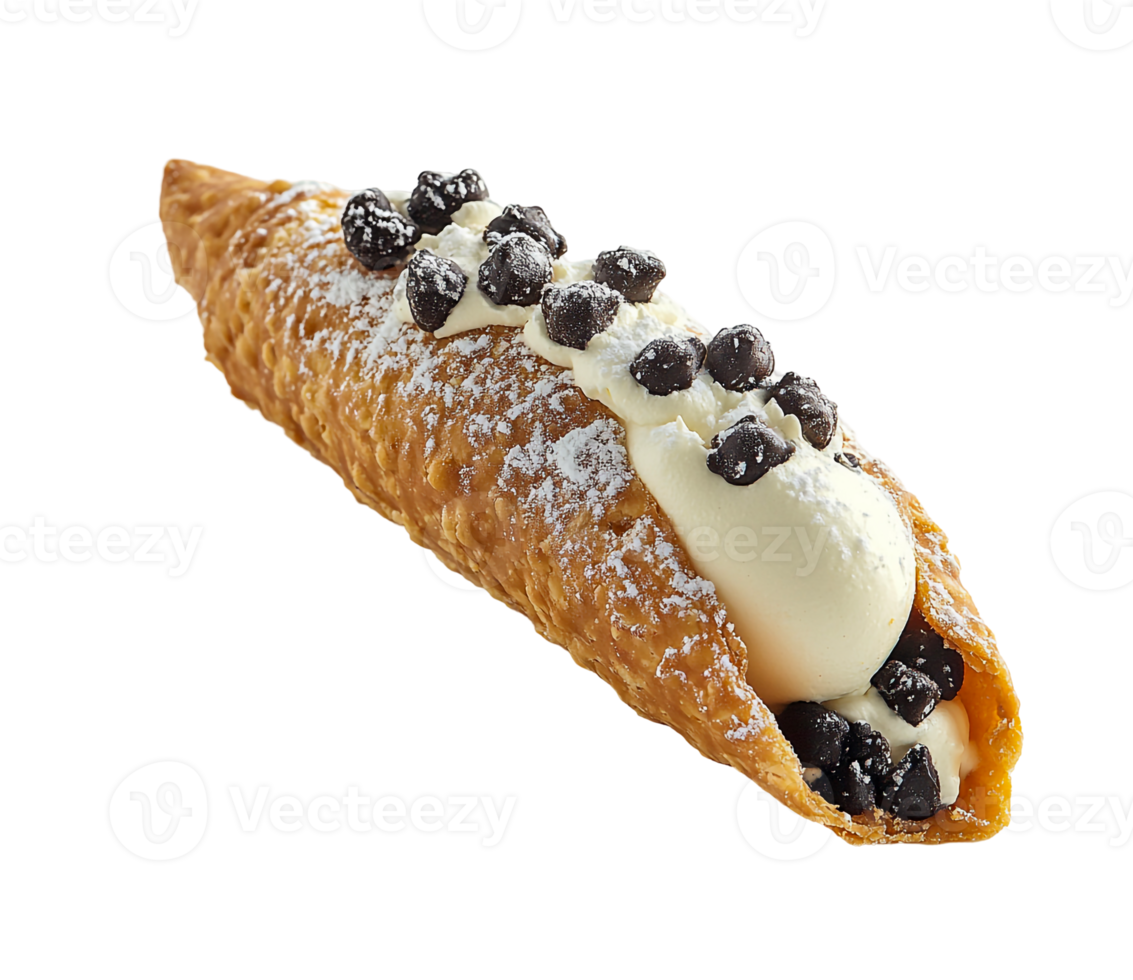 Italian cannoli with a golden crisp shell png