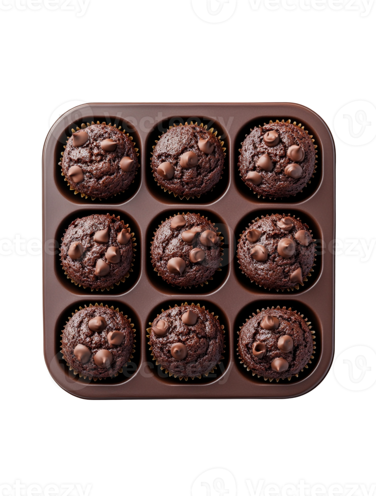 Muffins cooling in a non-stick silicone tray png