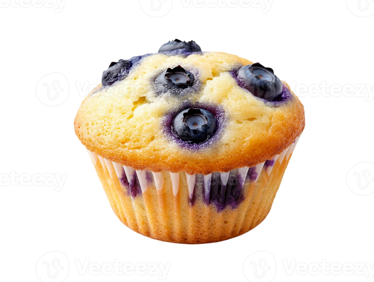 Rustic blueberry muffin with blueberries inside png