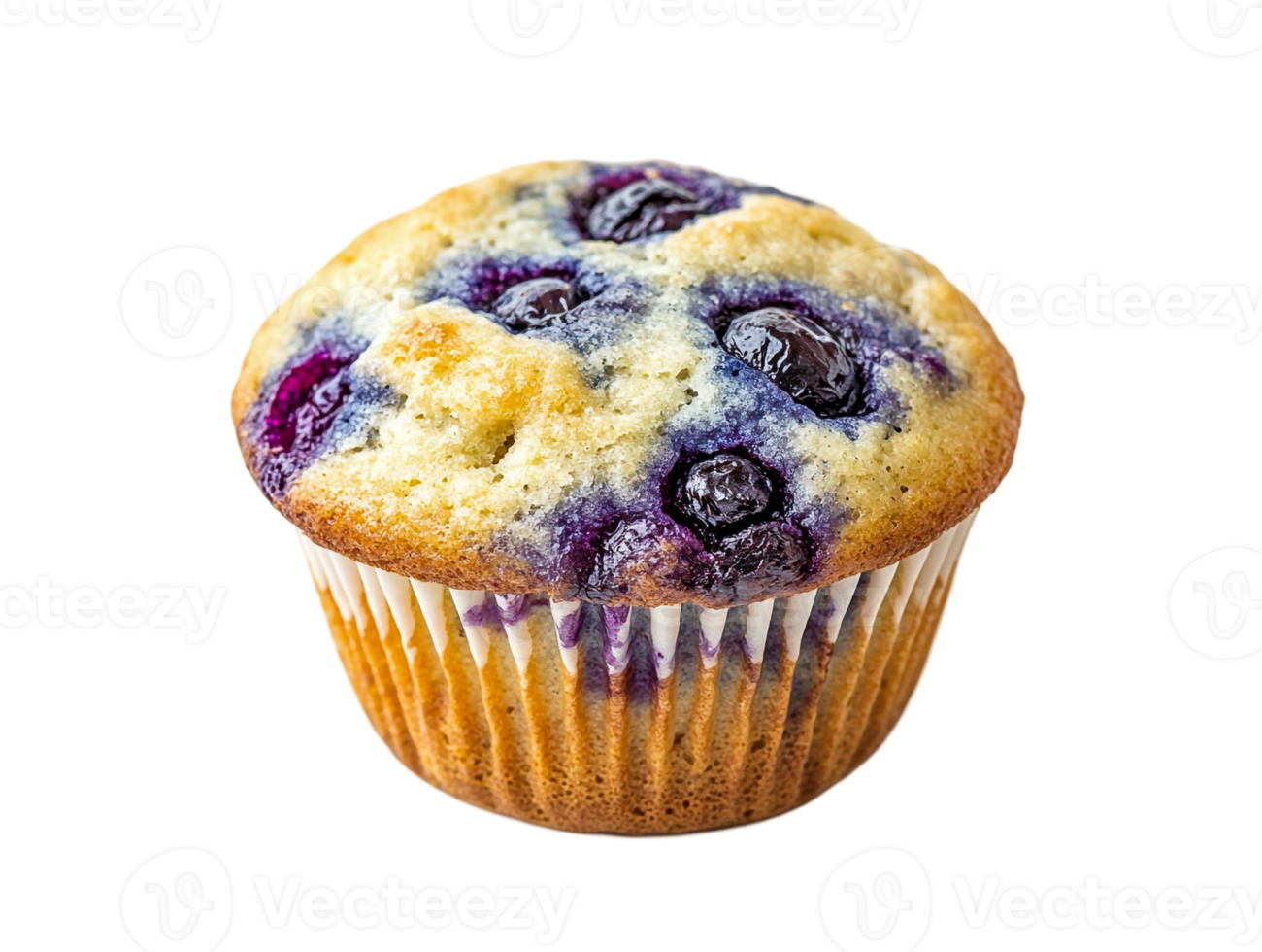 Blueberry muffin surrounded by loose berries png
