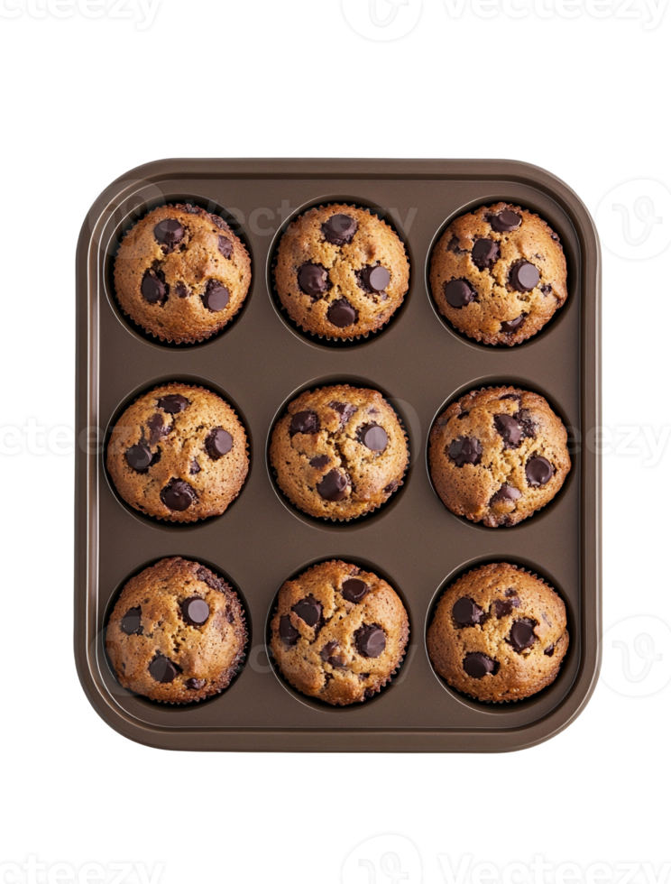 Muffins freshly out of the oven in a tray png