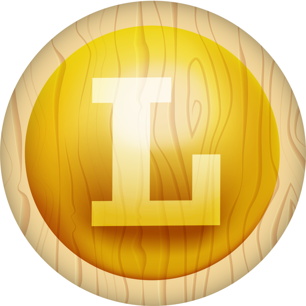 Letter L, 3D Circle Wood Label Lettering png