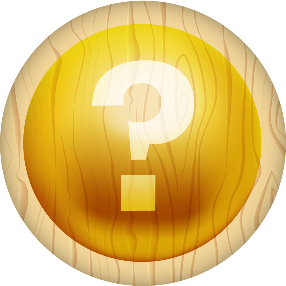 Question mark, 3D Circle Wood Label Lettering png