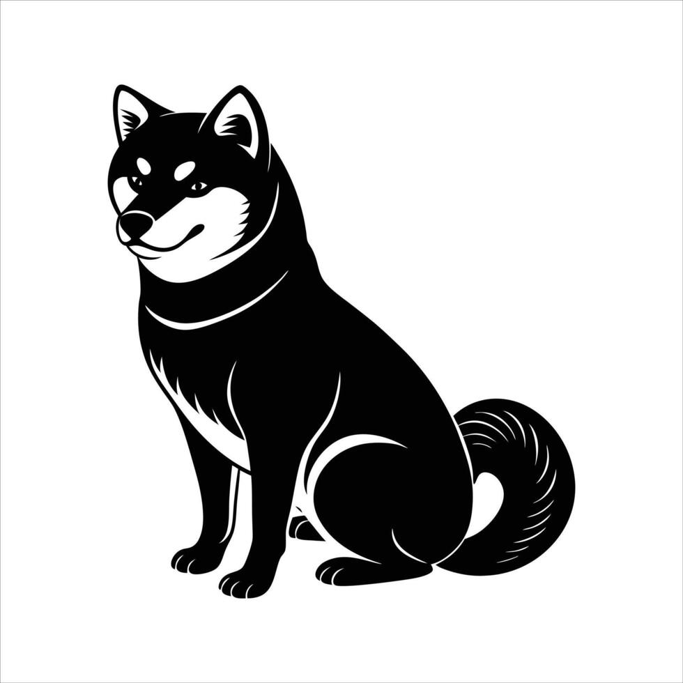 Shiba Inu Sitting Vestors vector