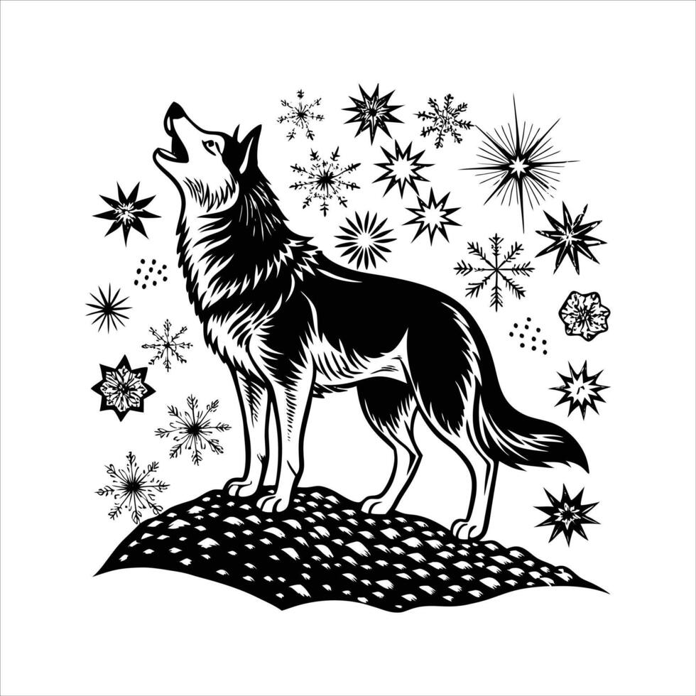 Siberian Husky Howling vector