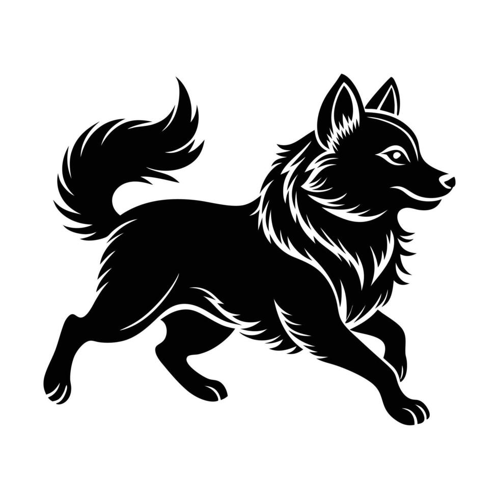 Cute Schipperke Running vector