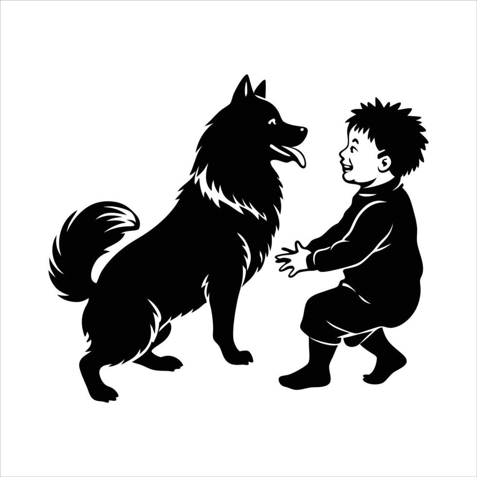 Cute Samoyed Dog Playing Vectors. vector