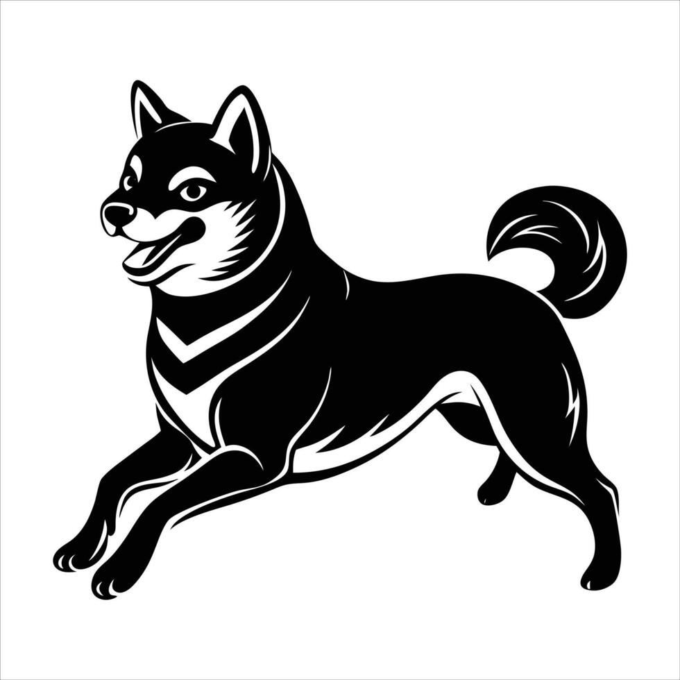 Cute Playful Shiba Inu Leap vector