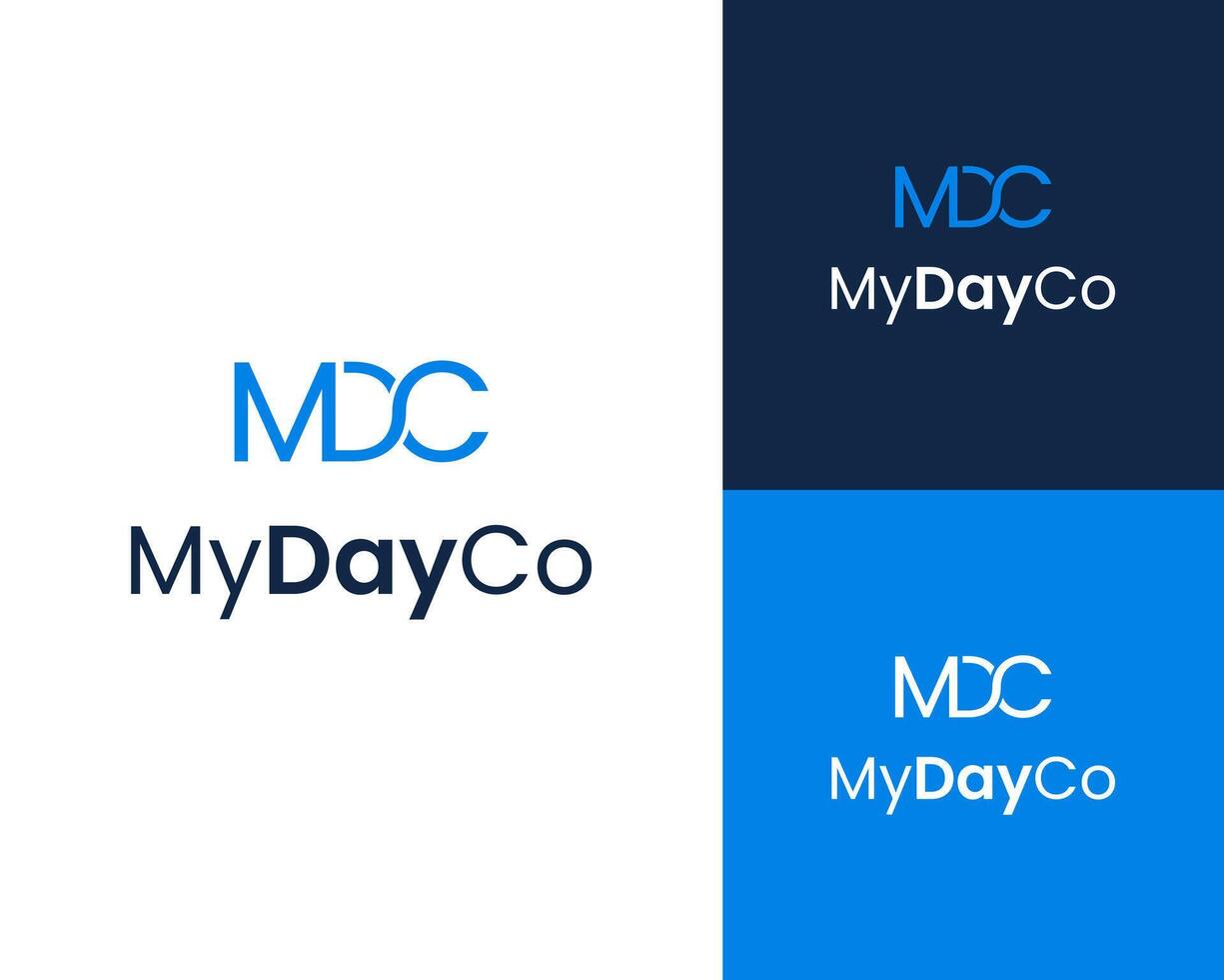 Initial Letter MDC Font Lettering Monogram Modern Simple Minimalist Logo Design Illustration vector
