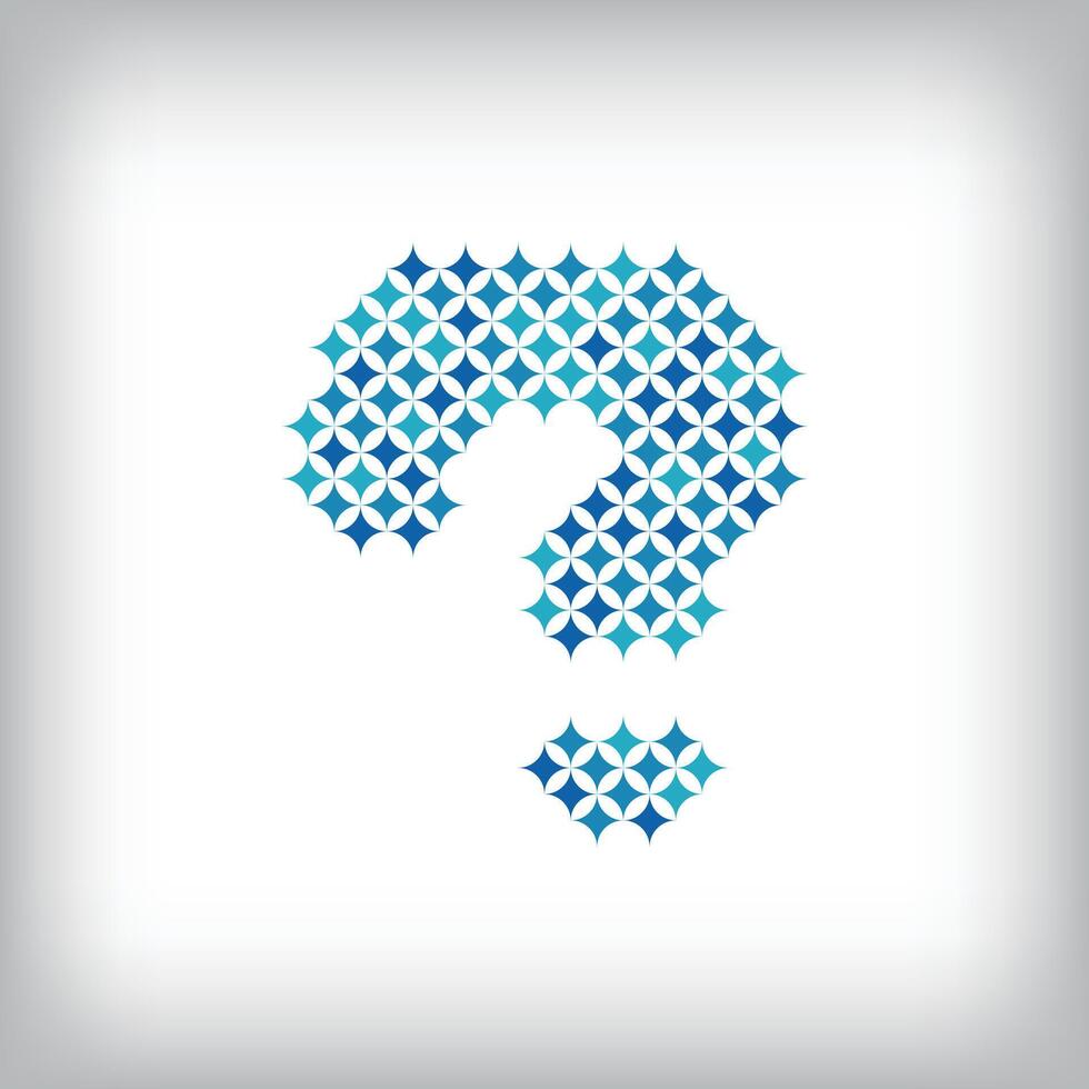 Modern star letter question Mark logo. All letters are in stripe form. vector