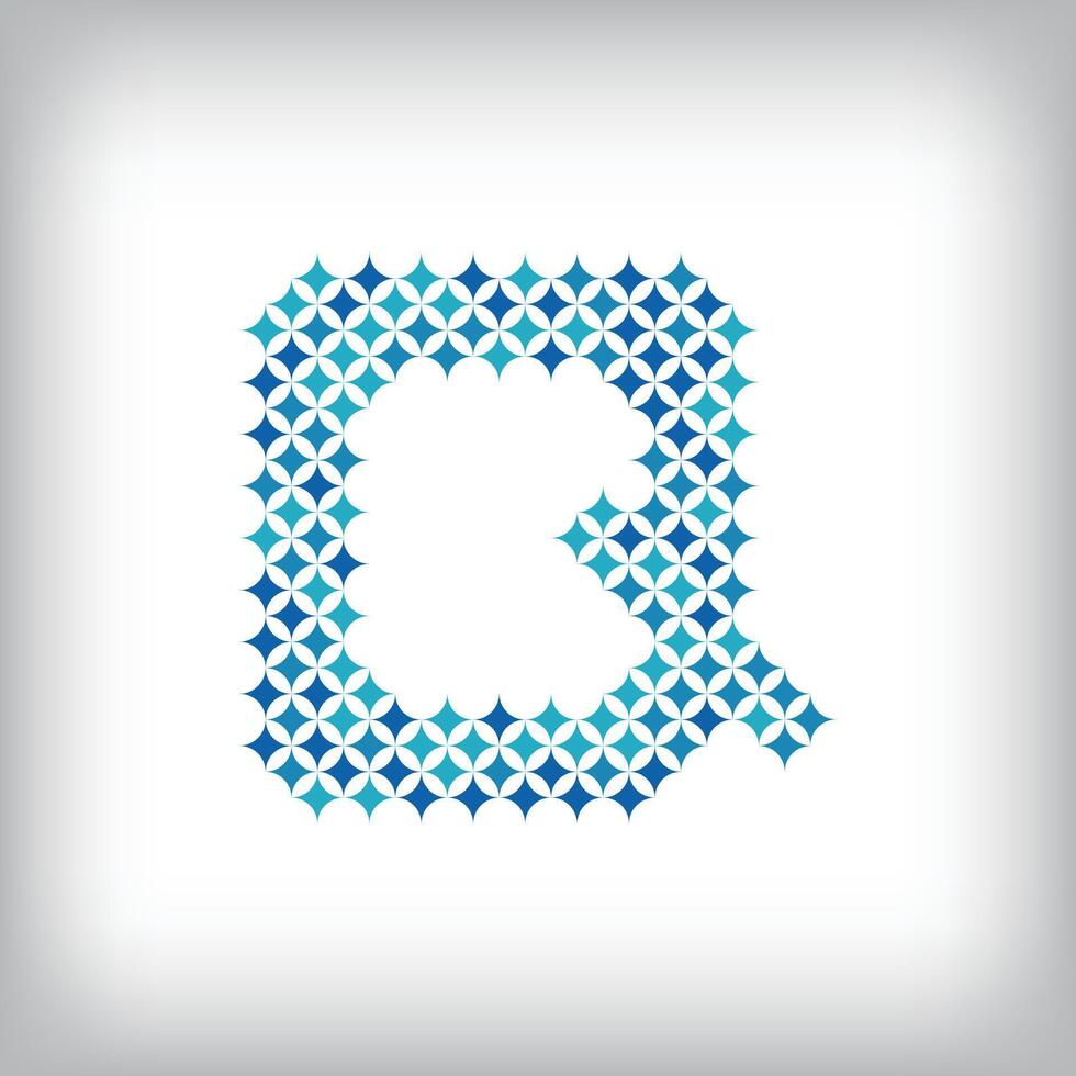 Modern star letter Q logo. All numbers are in line strip form. vector