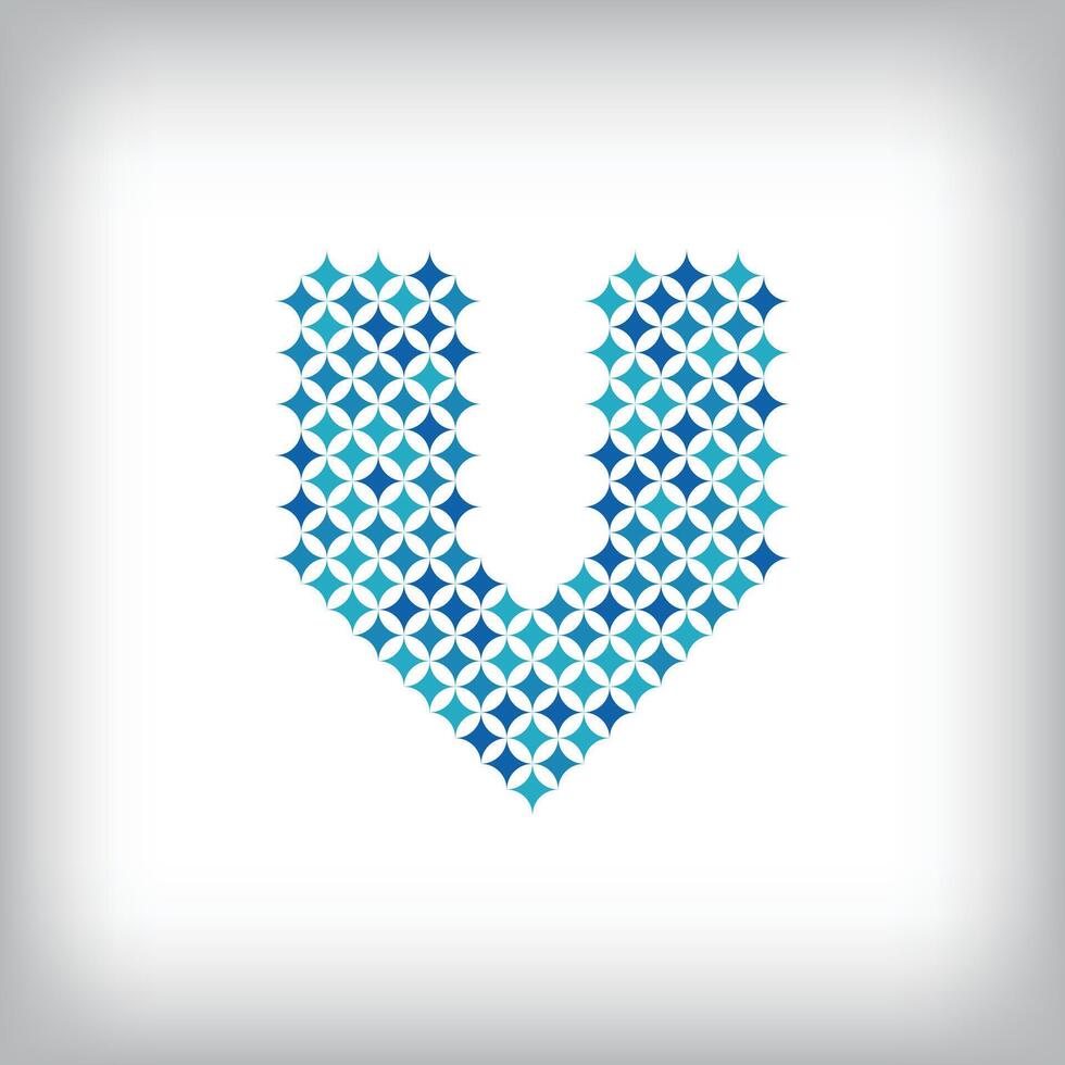 Modern star letter V logo. All numbers are in line strip form. vector