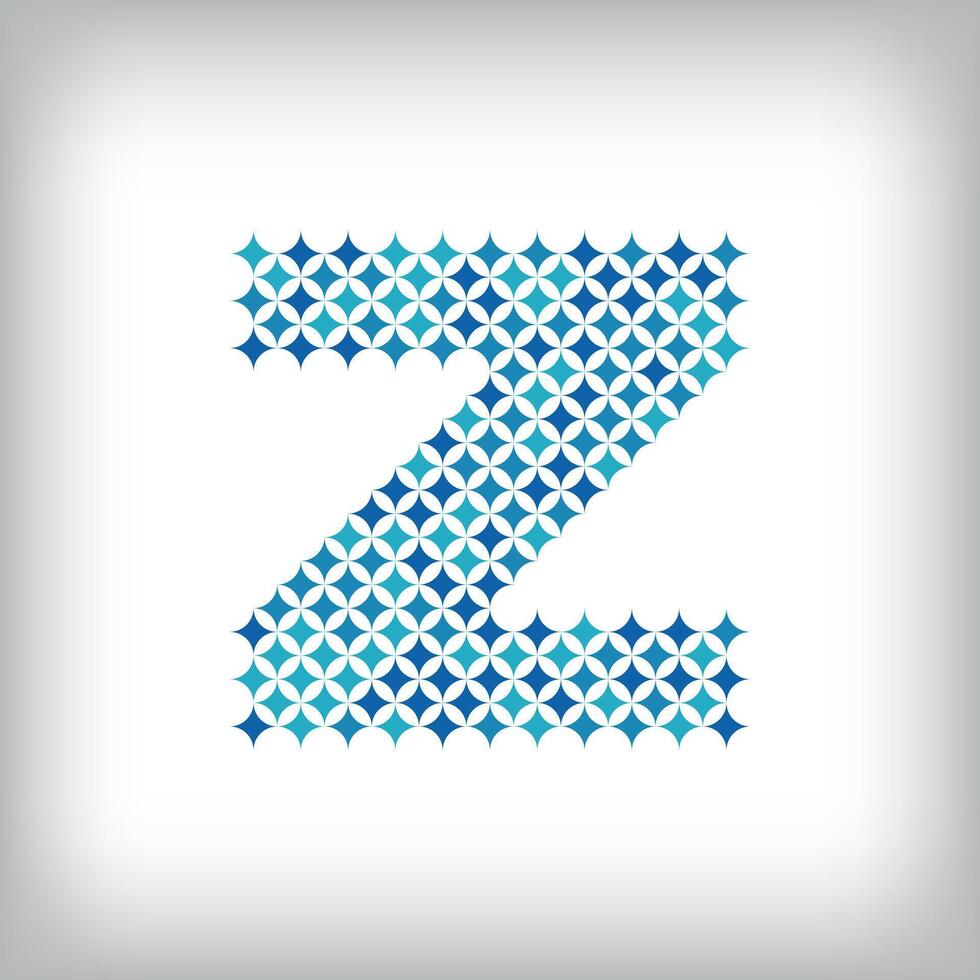 Modern star letter Z logo. All numbers are in line strip form. vector