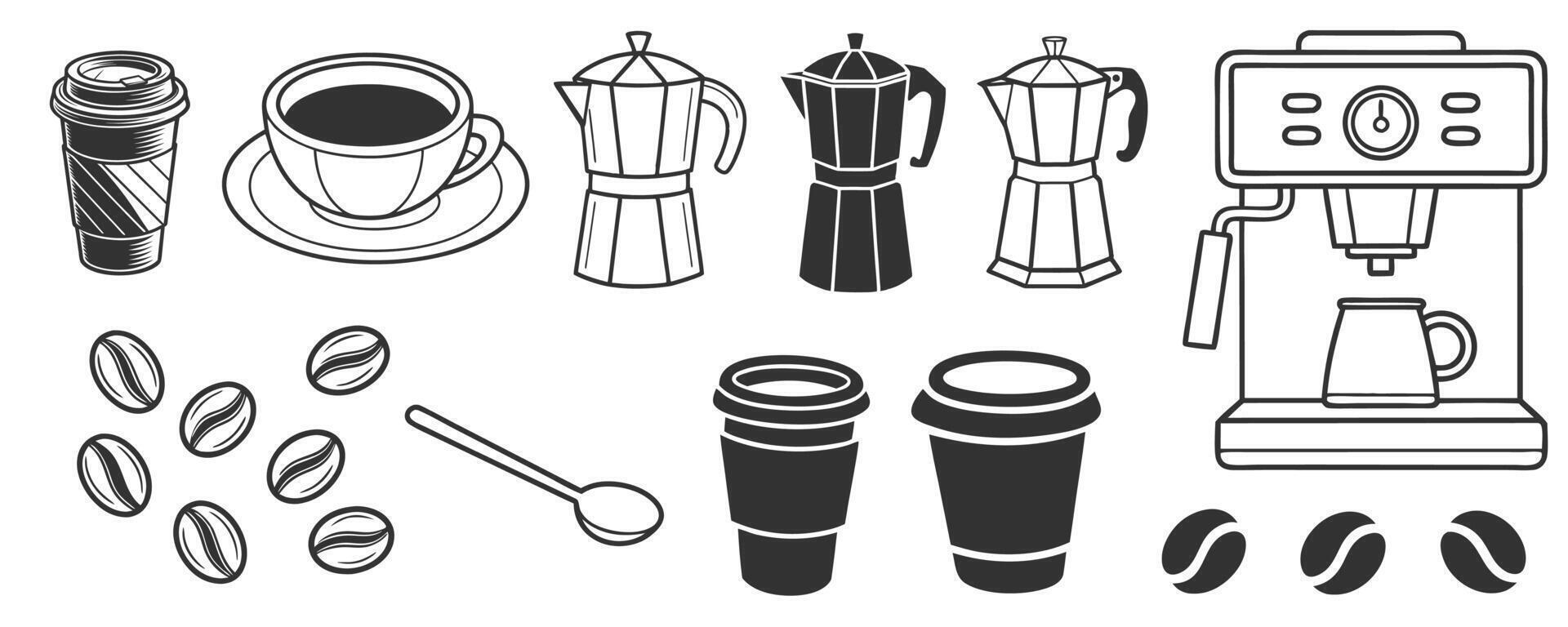 Coffee elements design, art and illustration vector