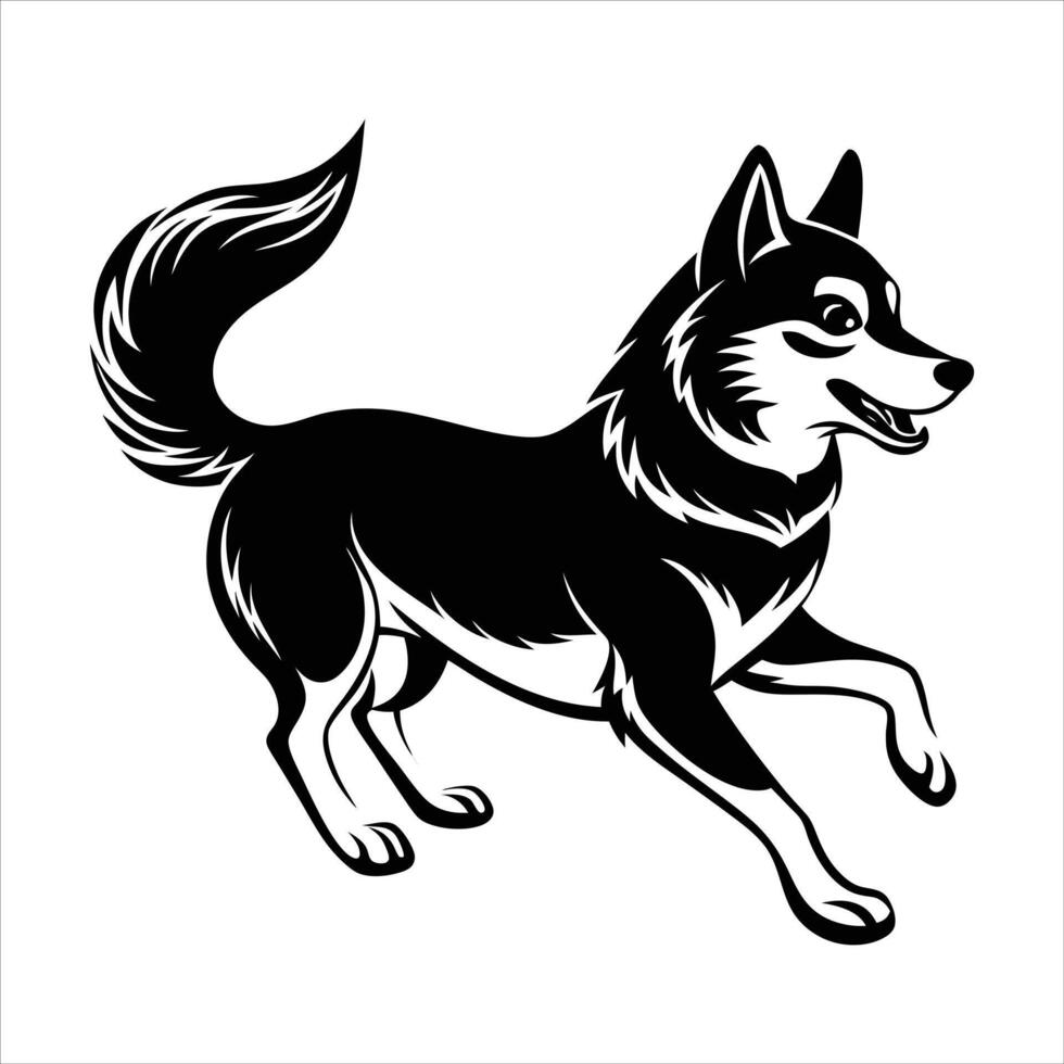 Alaskan Klee Kai Running vector