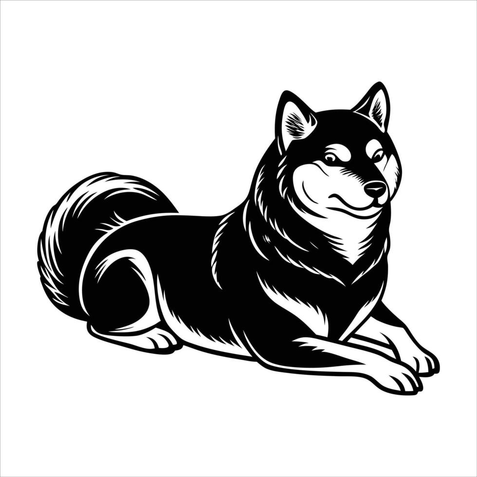 Shiba Inu Dog Resting. vector