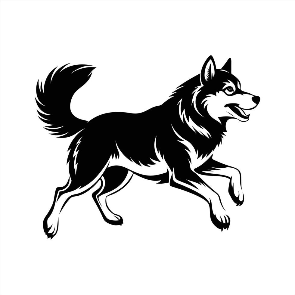 Cute Alaskan Malamute Running vector