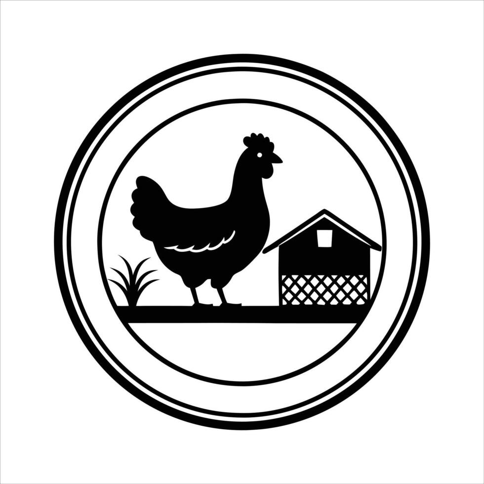 Chicken Drawing Circle vector