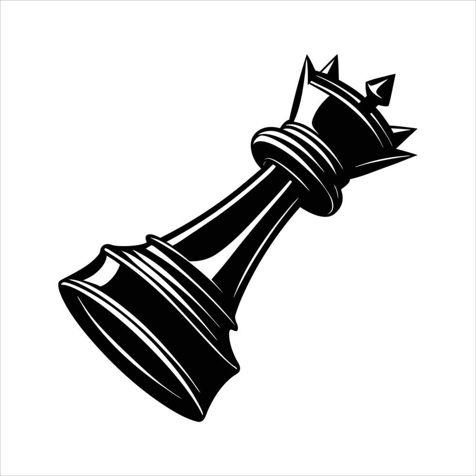 King Chess Piece Silhouette Illustration vector