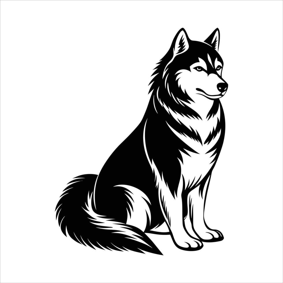 Alaskan Malamute Puppy images vector