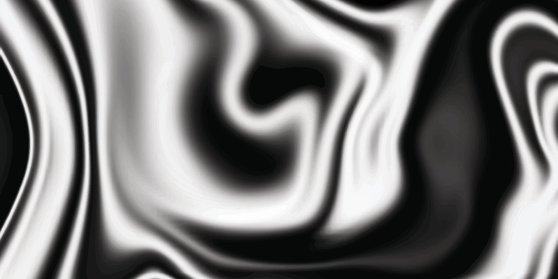 Black and White Abstract Fluid Art with Dynamic Swirls vector