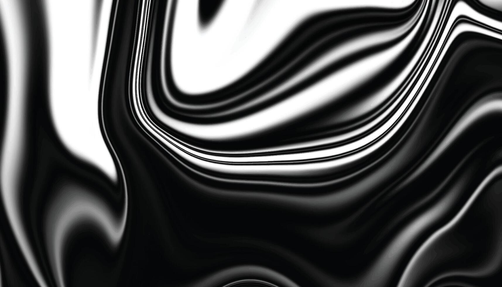 Black and White Abstract Liquid Art with Swirls vector