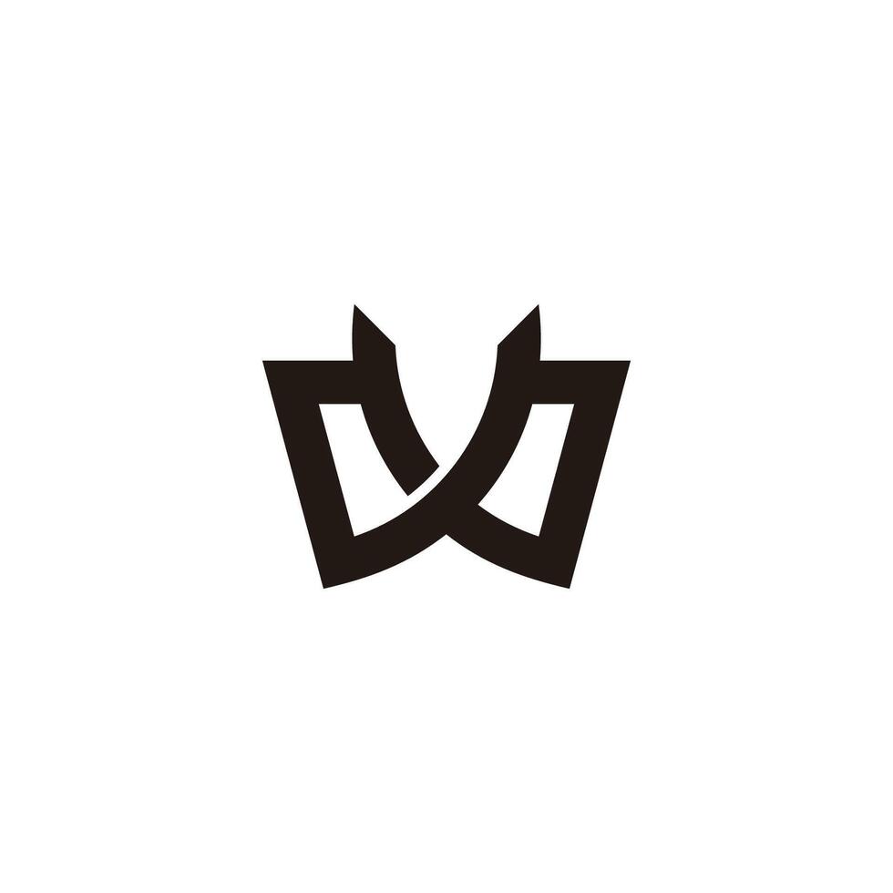 letter w lapel simple geometric abstract logo vector
