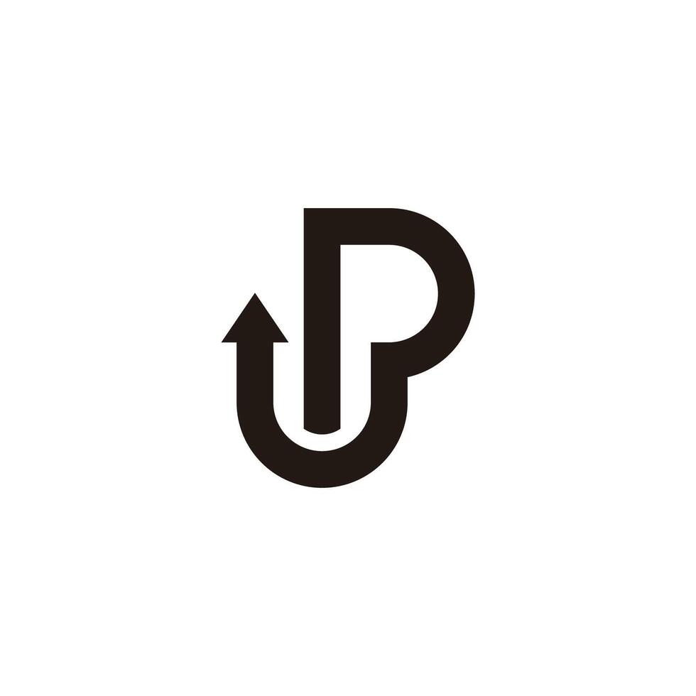 letters up arrow simple geometric logo vector