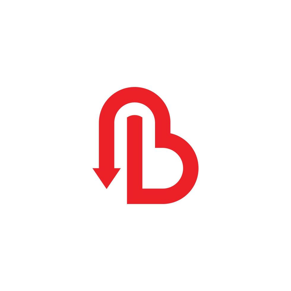 letter b point arrow simple geometric movement logo vector