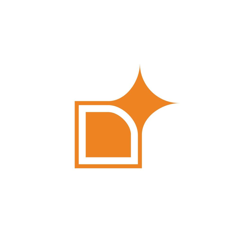 letter d abstract shine golden document logo vector
