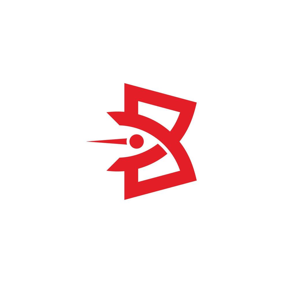 letter b red rocket simple abstract geometric logo vector