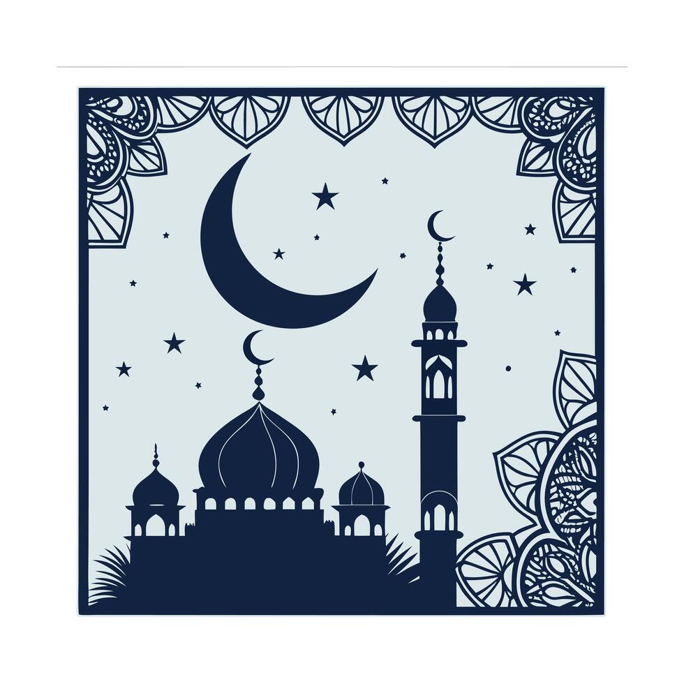 Islamic Mosque with Gift, Celebrating a Holy Occasion vector