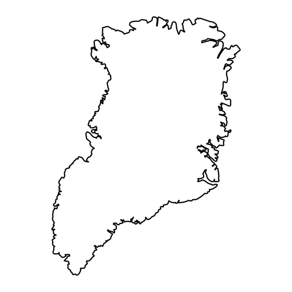 Outline Map of Greenland, Largest Island on Earth vector